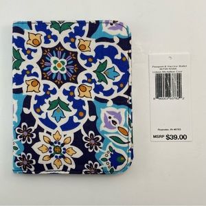 Vera Bradley Passport & Vaccine Wallet Lisbon Medallion Cool 36734-15566 Blue